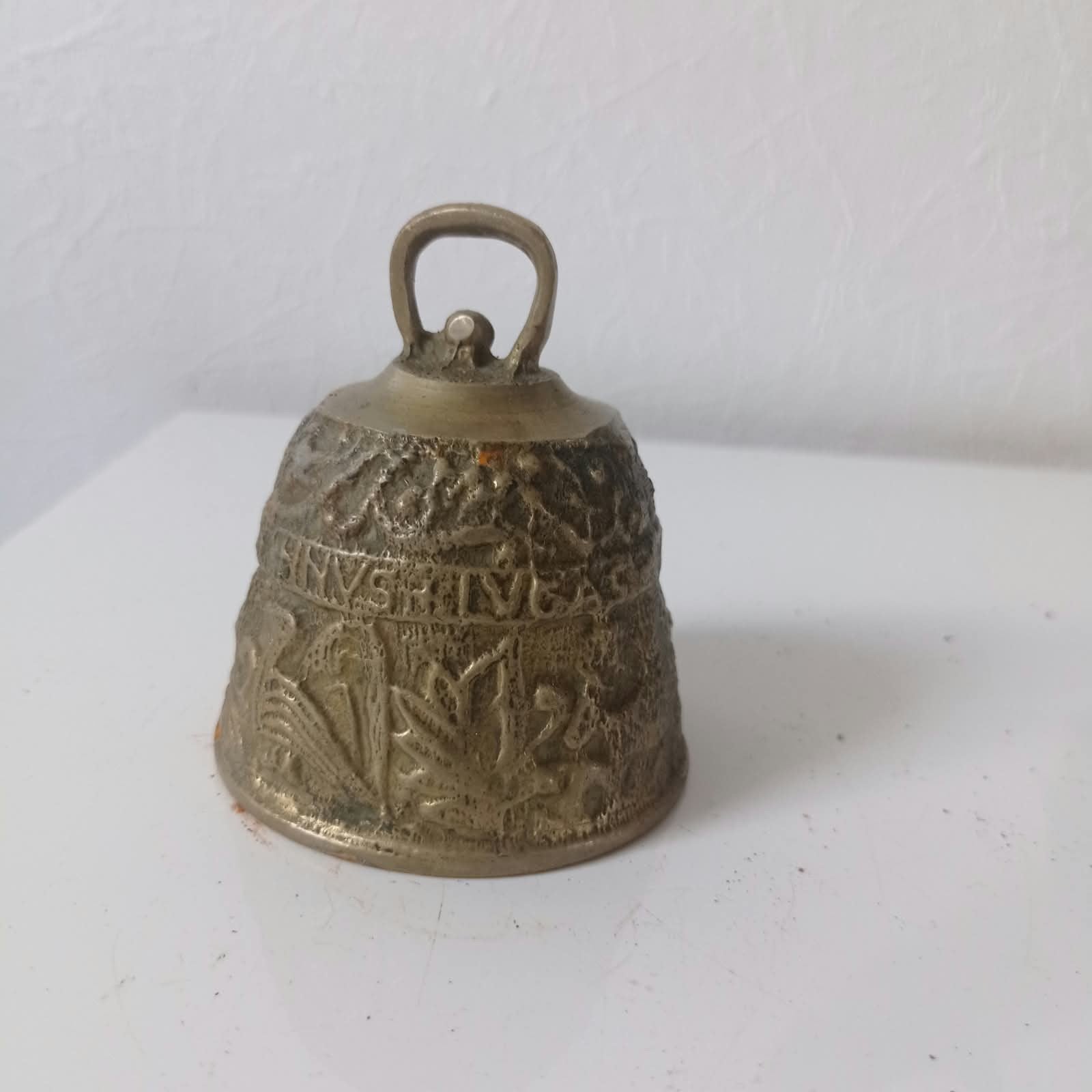 Antieke bronzen tafelbel - 9 x 7,5 cm, Ophalen of Verzenden, Brons