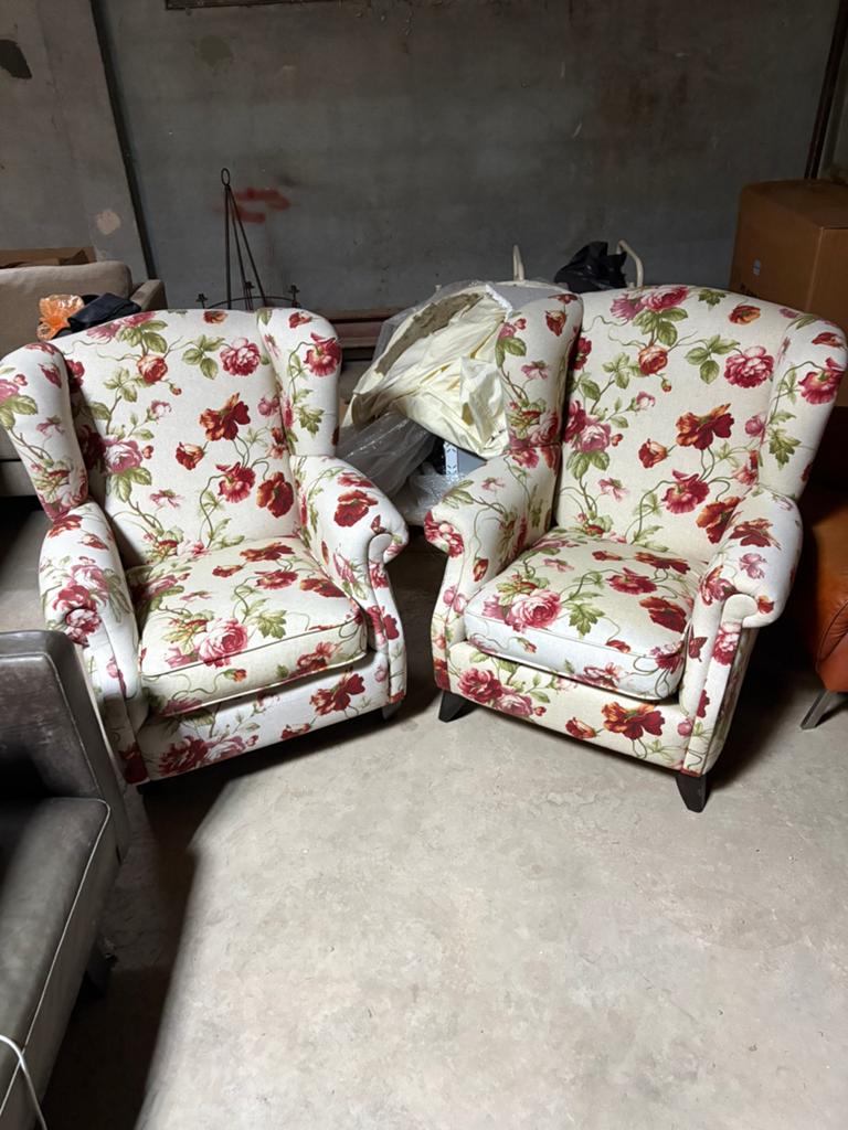 Prachtige gebloemde fauteuils in nieuwstaat, Ophalen of Verzenden, Zo goed als nieuw, 75 tot 100 cm, 50 tot 75 cm