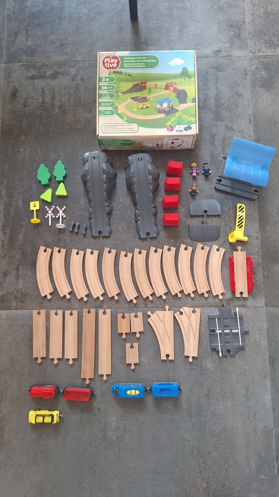 Playtive Houten Treinset met Accessoires - 56 Delen, Ophalen of Verzenden, Gebruikt