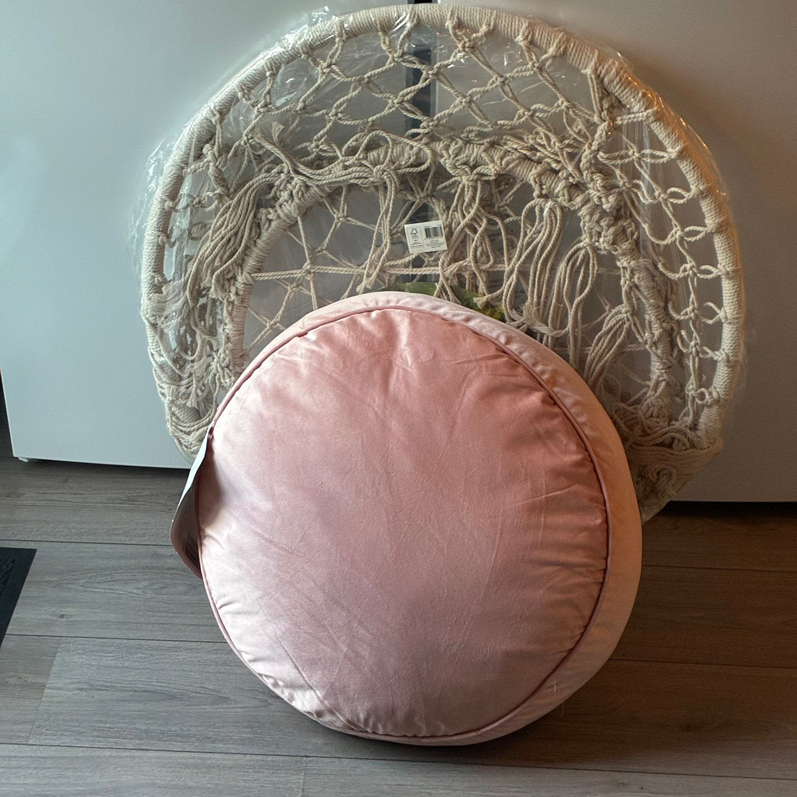 Superleuke Nieuwe hangstoel roze zitkusse, Opvouwbaar, Nieuw, Ophalen of Verzenden, Eenpersoons
