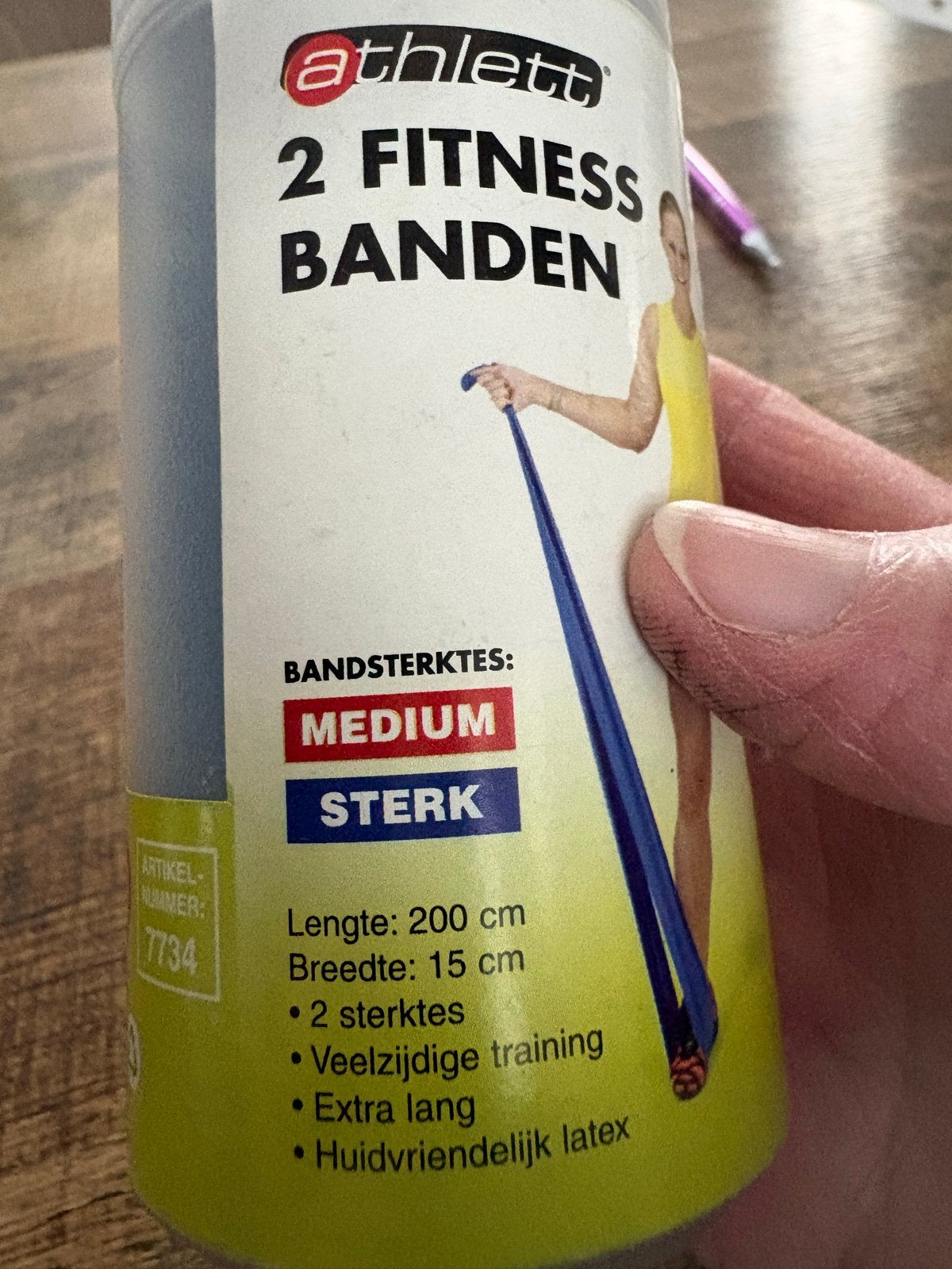 Athlett Fitness Banden - Medium & Sterk (2 stuks), Sport en Fitness, Fitnessmaterialen, Nieuw, Weerstandband, Armen, Ophalen