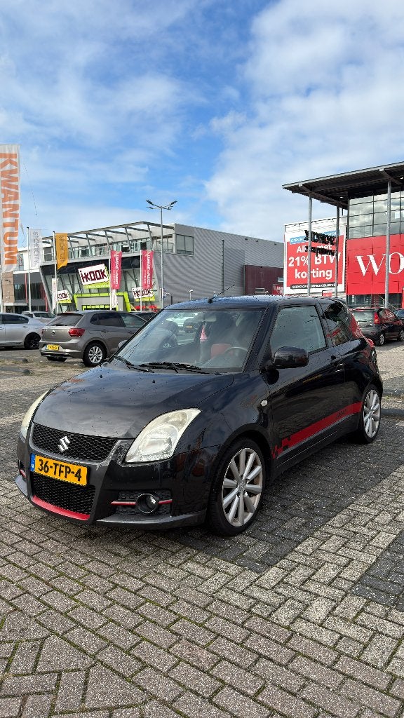 Suzuki Swift 1.6 3D Sport 2008 Zwart, Auto's, Voorwielaandrijving, 1005 kg, 125 pk, 40 €/maand