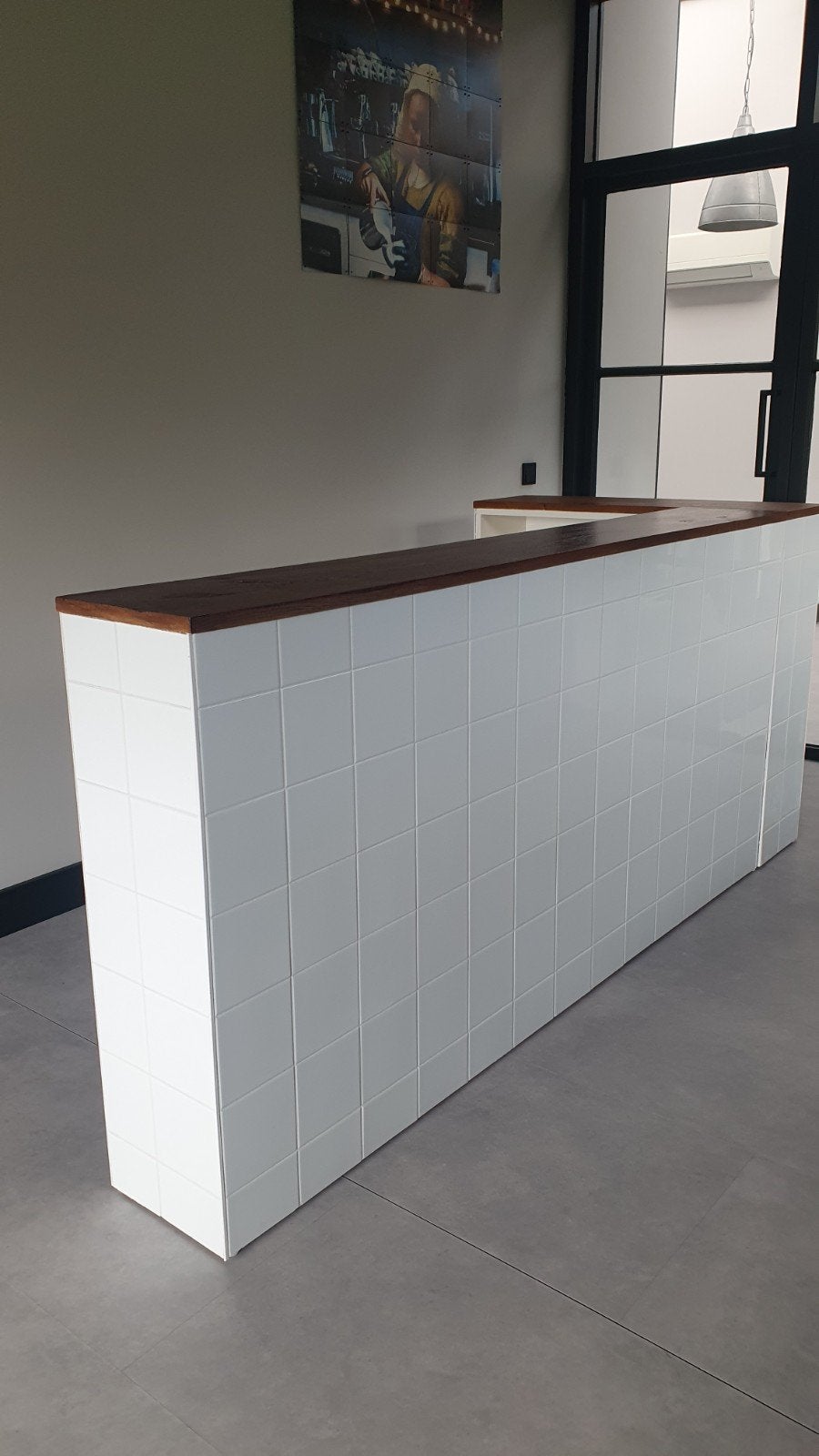 Flexibele tegeltjes balie, bar opbergvakken, 1x2m., Ophalen, Zo goed als nieuw