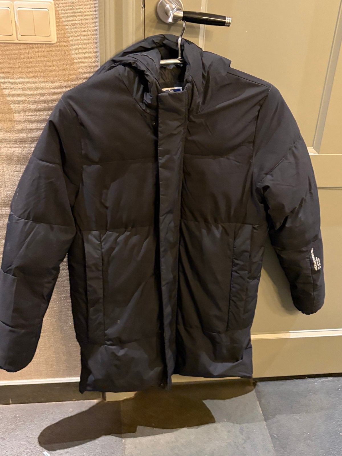 Jack & Jones Zwarte Winterjas Maat 176 zwart, Ophalen of Verzenden, Gedragen, Overige maten, Zwart