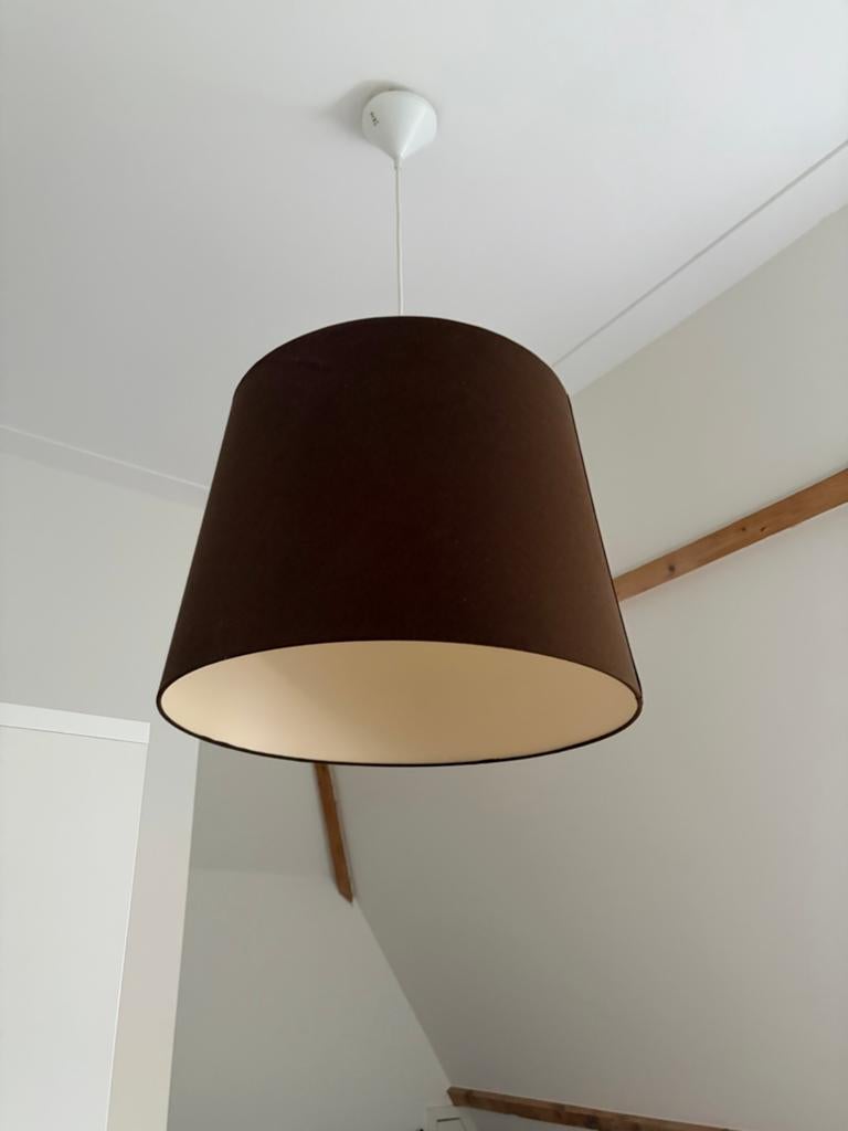 Donkerbruine stoffen hanglamp - Rosan design Portugal, Ophalen of Verzenden, Zo goed als nieuw