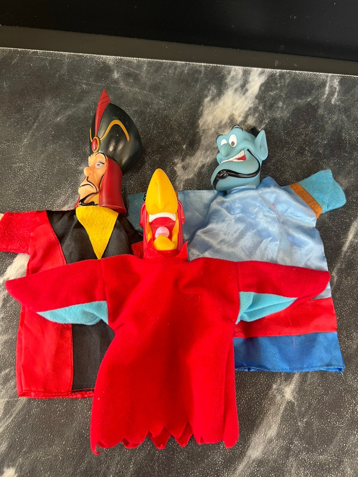 Handpop Disney Aladin 3 stuks Jaffar, Geest en papagaai, Ophalen of Verzenden, Zo goed als nieuw, Overige typen
