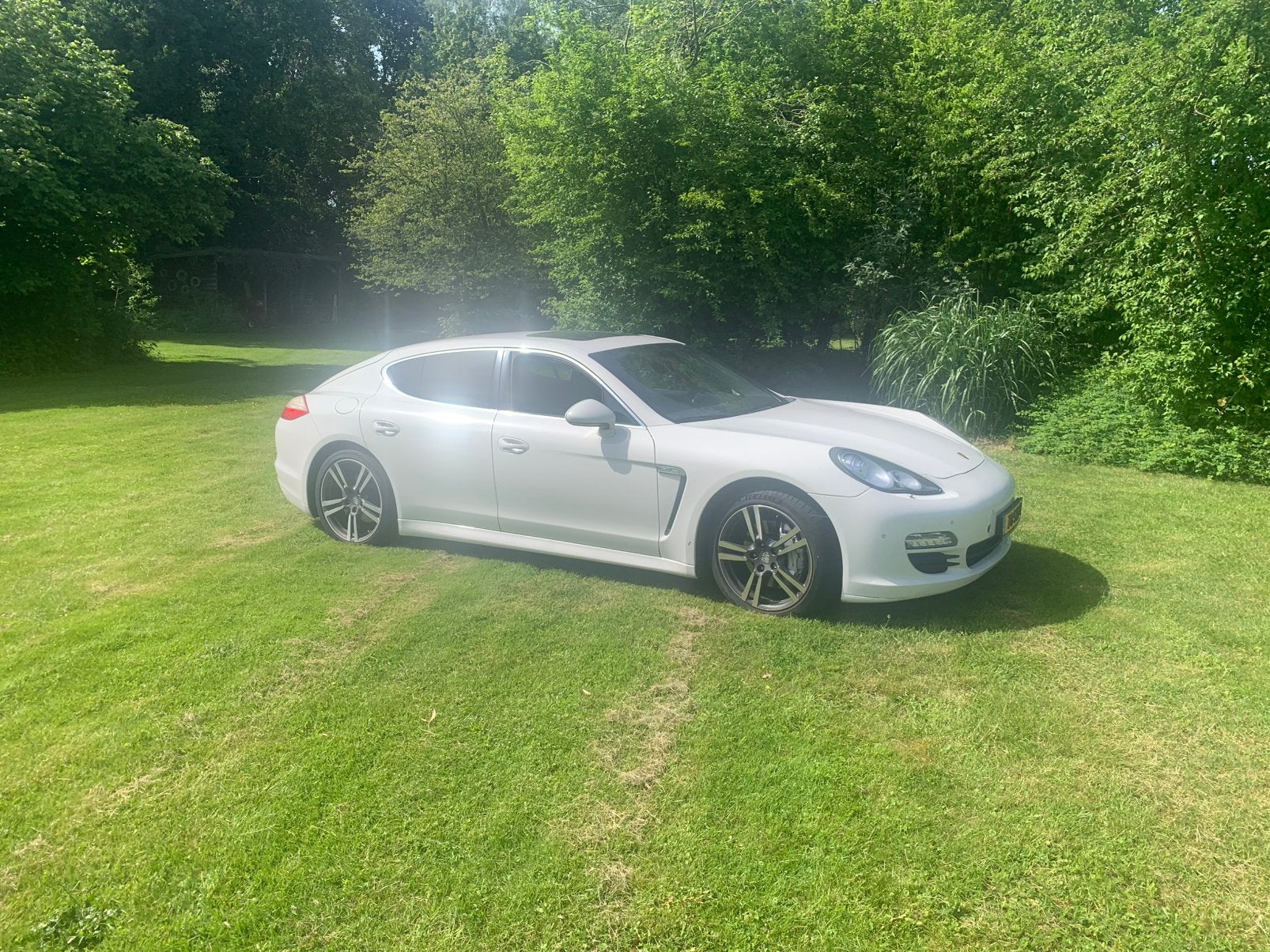 Porsche Panamera 4.8 4S PDK 2010 Wit ( moet weg ), Auto's, Automaat, 8 cilinders, 4 stoelen, Leder