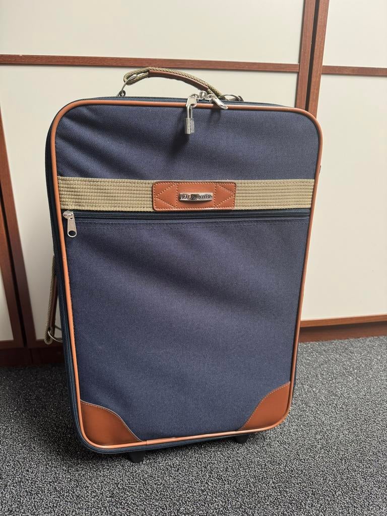 Donkerblauw weekend koffertje cabine bagage, Sieraden, Tassen en Uiterlijk, Koffers, Wieltjes, Minder dan 50 cm, Ophalen of Verzenden