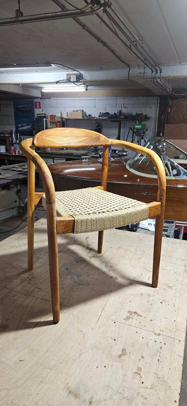 teak houten stoel, Huis en Inrichting, Ophalen, Bruin, Eén