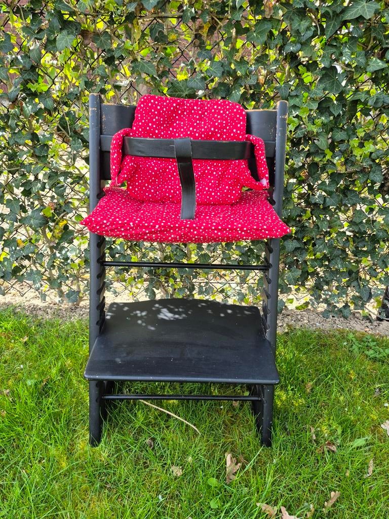 Stokke Trip Trap stoel met zitverkleiner, Ophalen of Verzenden, Gebruikt, Meegroeistoel