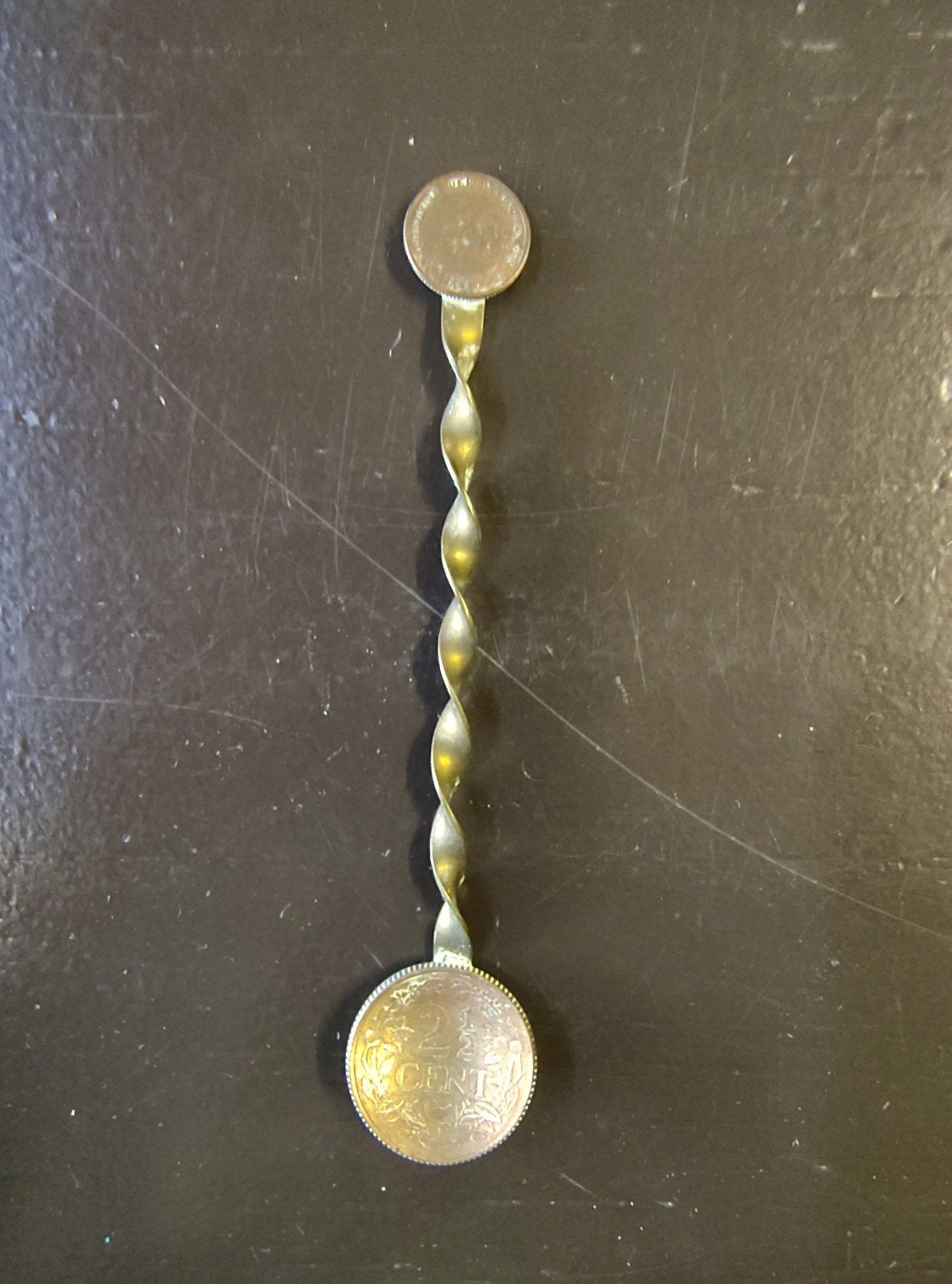 Trench Art Theelepel van Nederlandse Munten WOII, Antiek en Kunst, Ophalen of Verzenden