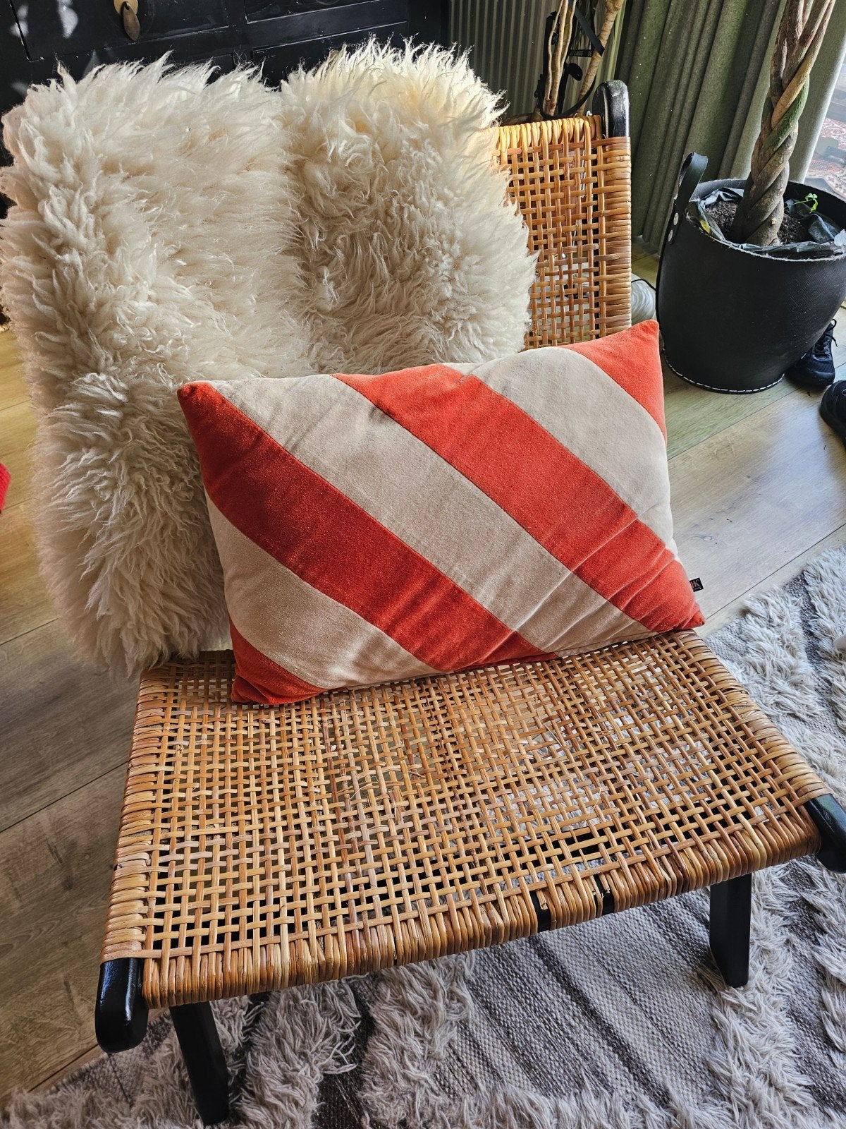 HK living webbing stoel - Gebruikt, Ophalen, Gebruikt, Bruin, Hout