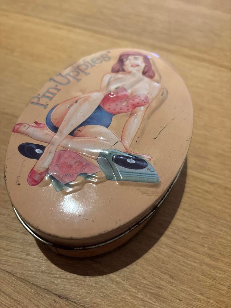 Vintage Blik Pin-Uppies, Ophalen of Verzenden, Gebruikt, Overige, Overige merken