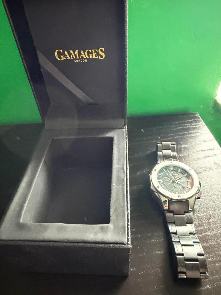 Gamages London herenhorloge, Sieraden, Tassen en Uiterlijk, Horloges | Heren, Gebruikt, Staal, Polshorloge, Ophalen