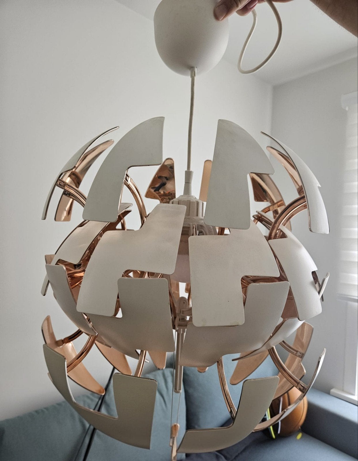 IKEA PS 2014 Hanglamp - Wit/Koper - Zo goed als nieuw, Ophalen, Modern, Scandinavisch, Futuristisch, E27 (groot), Zo goed als nieuw