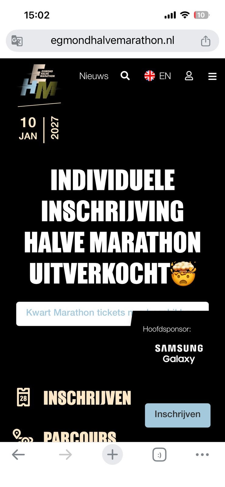 Gezocht: Startbewijs halve marathon Egmond, Eén persoon