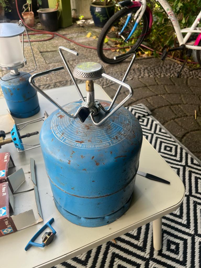 Vintage Campingaz kooktoestellen en lampen set, Ophalen of Verzenden, Gebruikt