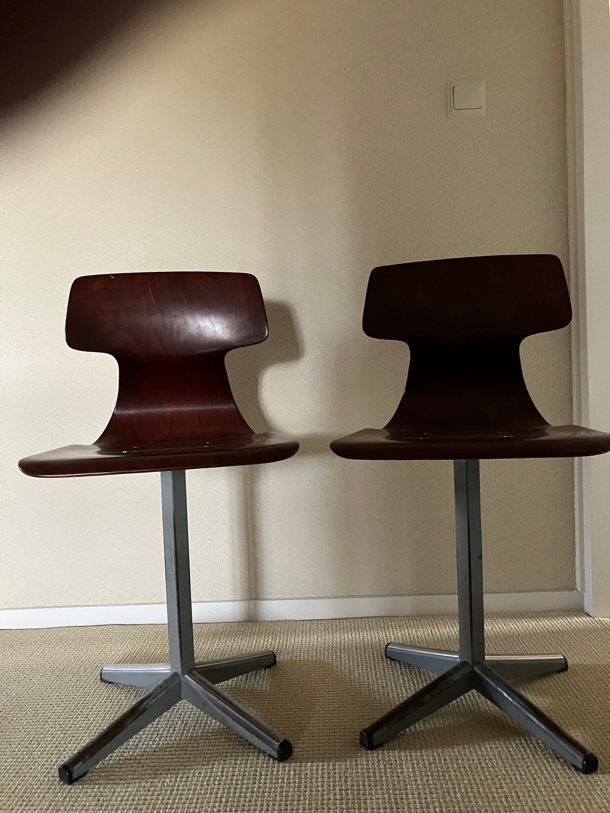 Twee vintage basisschool stoeltjes, Ophalen, Gebruikt, Stoel(en)