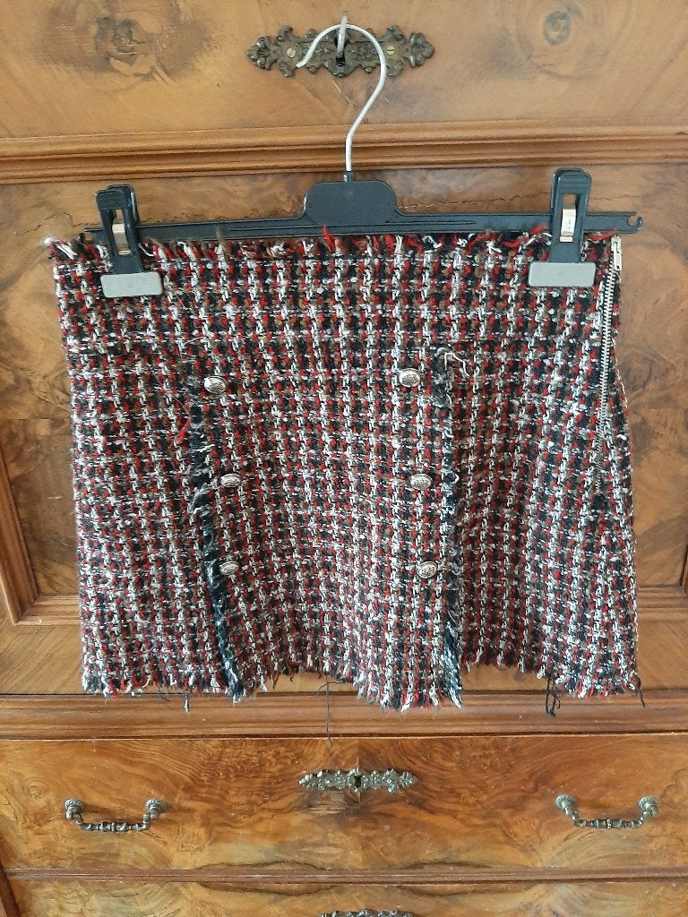 Zara rood/zwaart/bruin/wit mini rok S, Kleding | Dames, Zara, Ophalen of Verzenden, Zo goed als nieuw, Maat 36 (S)