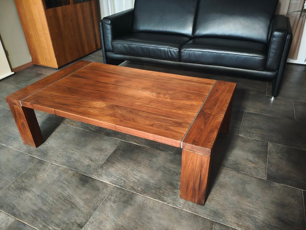Salontafel 140*80 massief walnoothout - Modern en stijlvol, Huis en Inrichting, Ophalen, 100 tot 150 cm, 50 tot 100 cm, Zo goed als nieuw