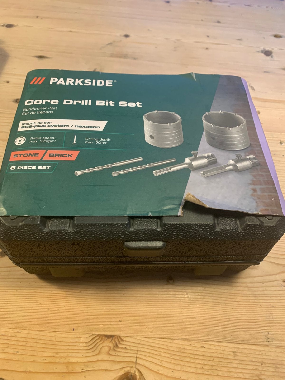Parkside boorkronenset 68 en 82mm 1x gebruikt, Ophalen, Zo goed als nieuw, Overige typen