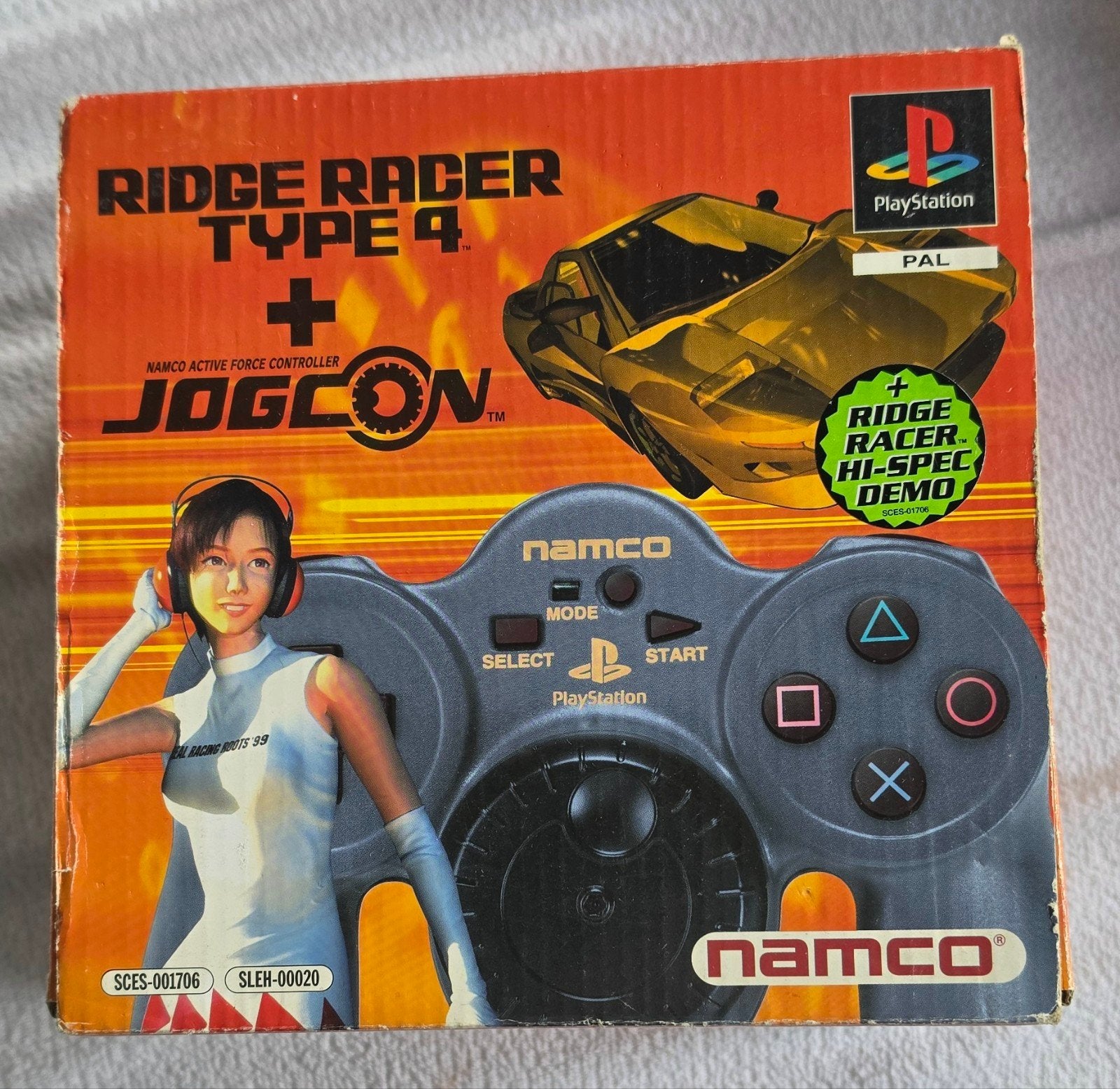 Ridge Racer Type 4 + Jogcon Controller (PS1), Verzenden, 1 speler, Racen en Vliegen, Zo goed als nieuw
