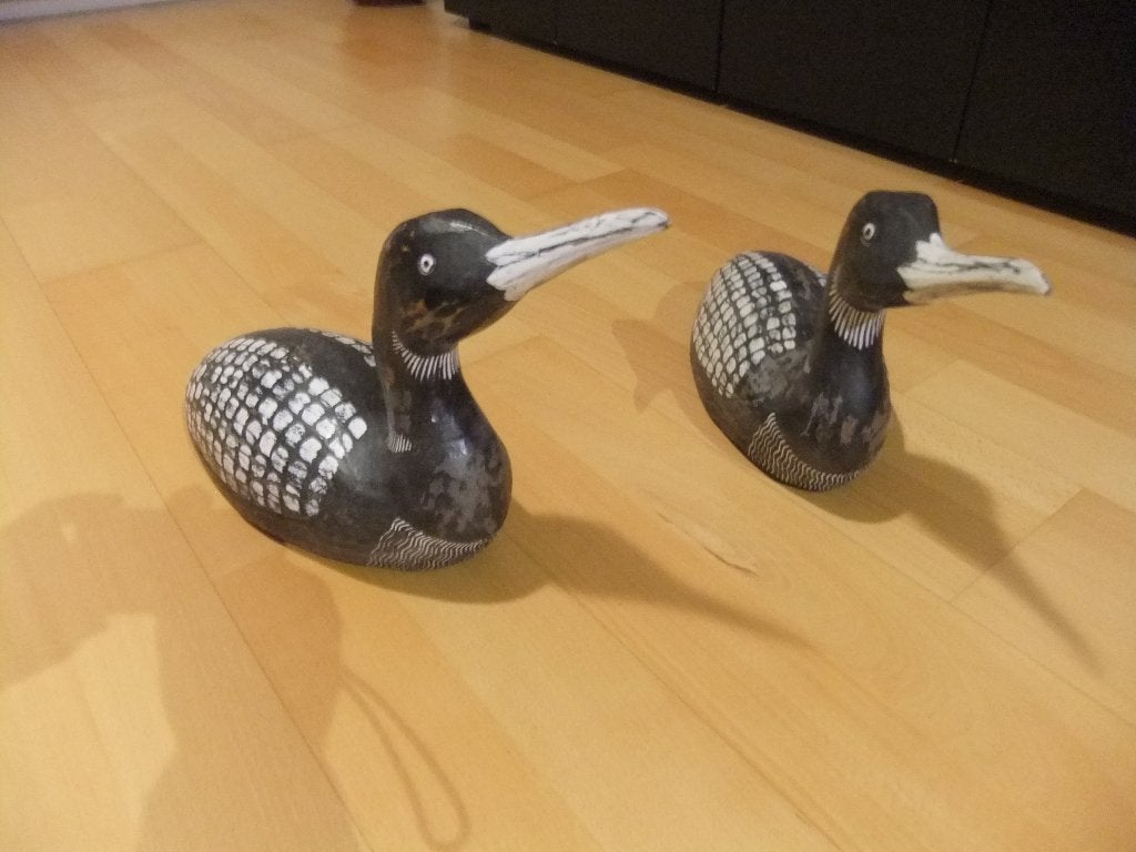 Set van 2 houten eenden, Antiek en Kunst, Ophalen, Houtsnijwerk, 50 - 100 cm, Hout
