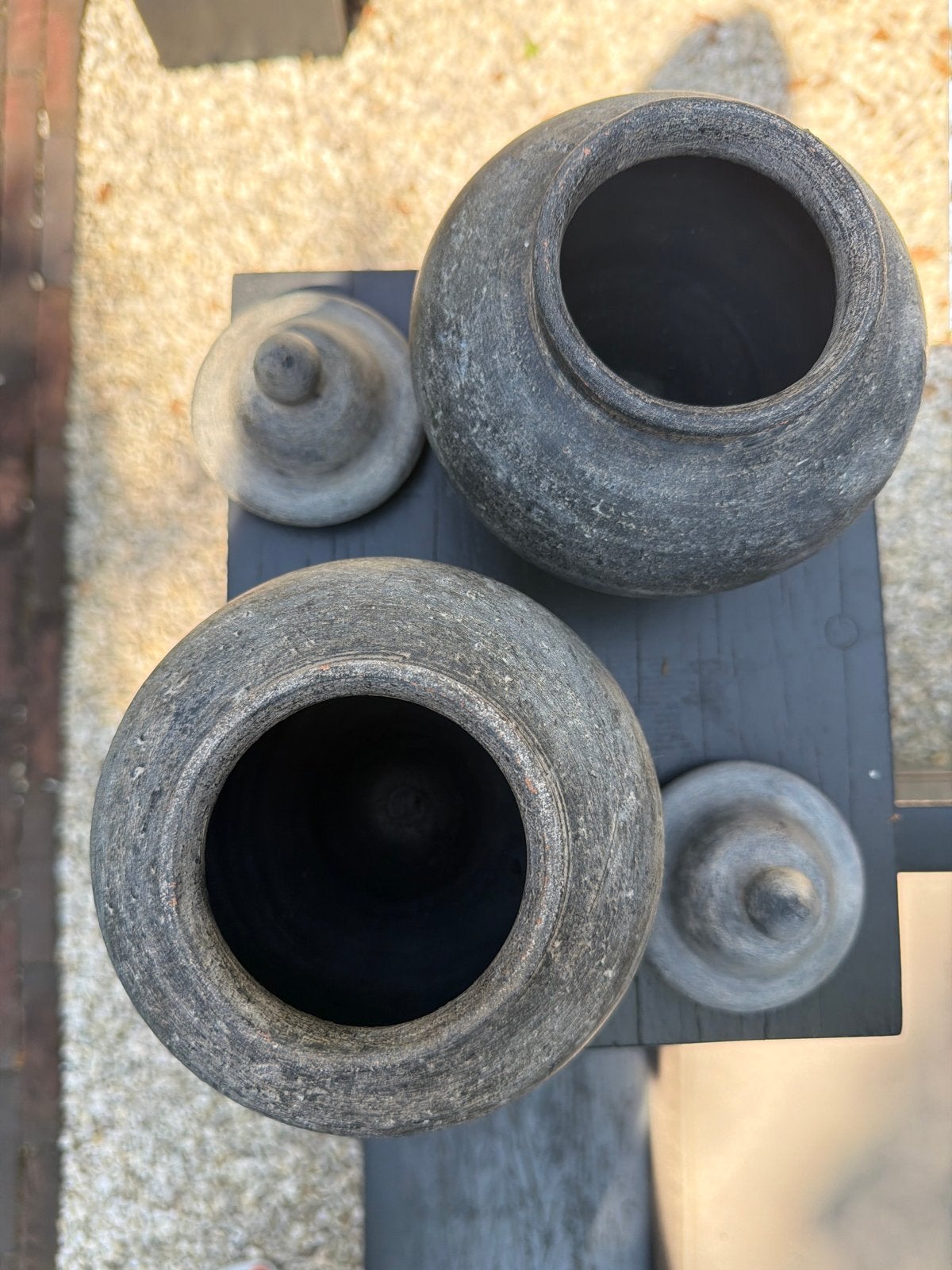 Set van 2 landelijke urnen/waterpotten - 20 cm hoog, Antiek en Kunst, Ophalen of Verzenden