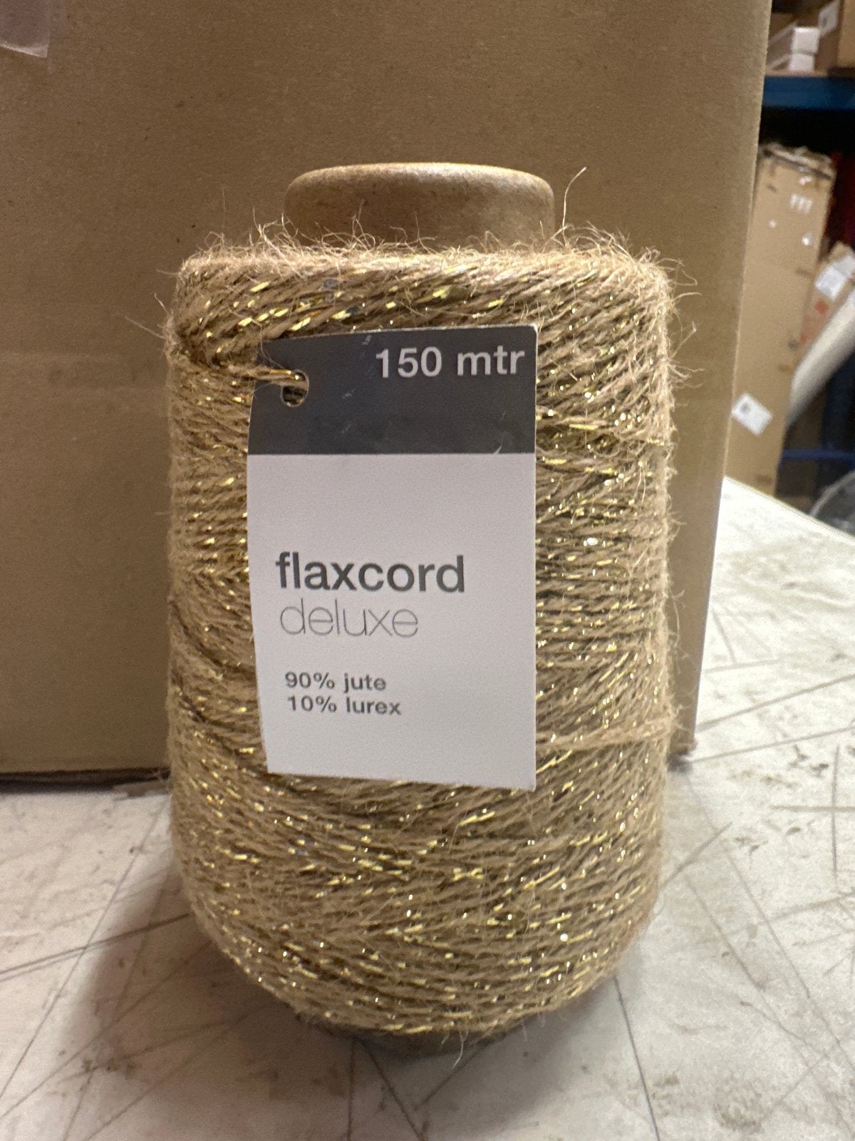 Flaxcord Deluxe Jute & Lurex Goud - 150 meter, Goud, Overige thema's, Nieuw, Ophalen of Verzenden