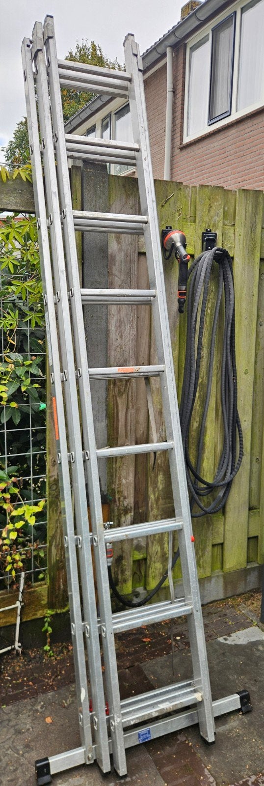 Aluminium reformladder - 3-delig - 5.6m, Doe-het-zelf en Verbouw, Ophalen, Gebruikt, Ladder, 4 meter of meer