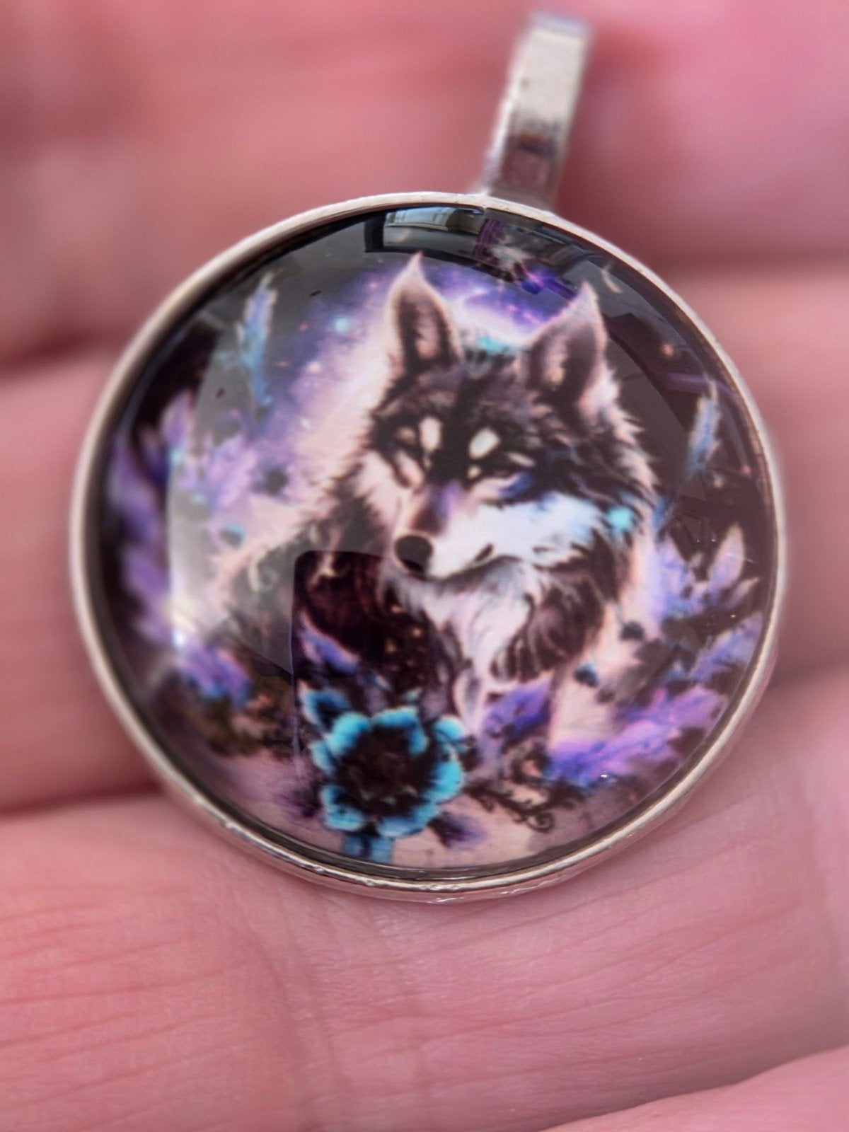 Glazen hanger met wolf design, Overige kleuren, Glas of Kristal, Nieuw, Ophalen of Verzenden