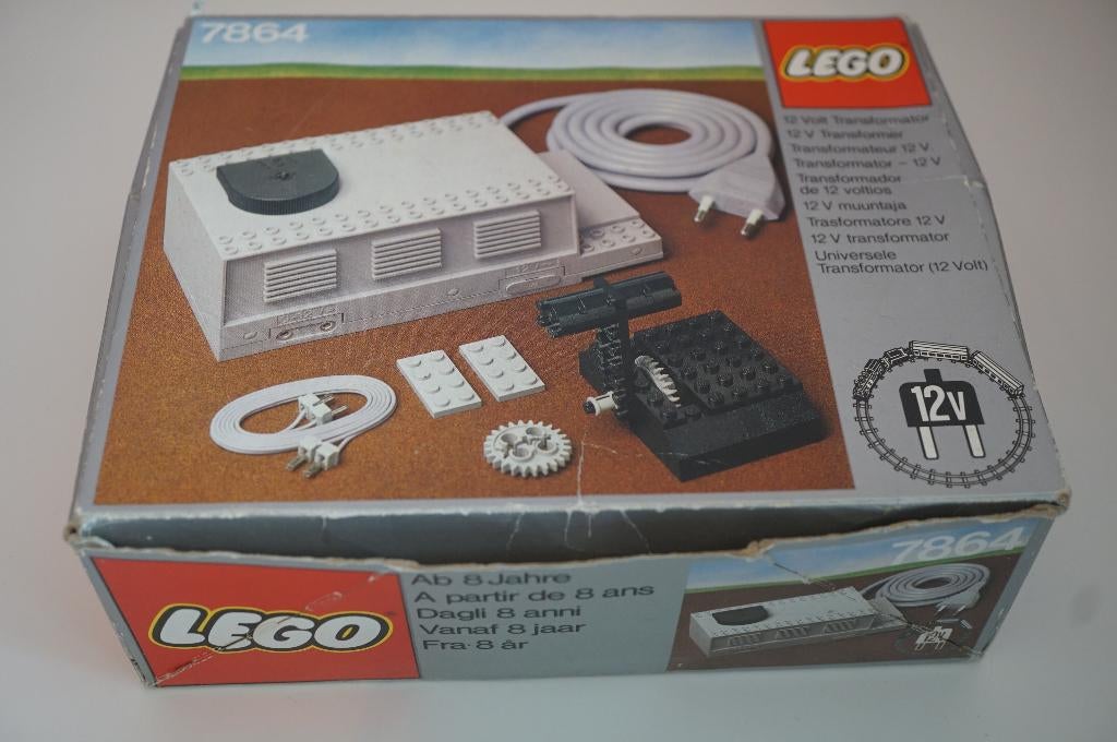 12 volt Lego trein transformator set 7864, Compleet, Lego, Ophalen of Verzenden, Complete set