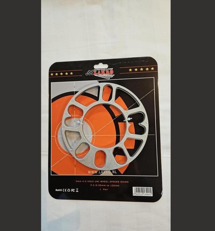 spoorverbreders 5mm 4-5gaats universeel wheel spacers 1pair, Auto diversen, Tuning en Styling, Ophalen of Verzenden, Niet ingevuld
