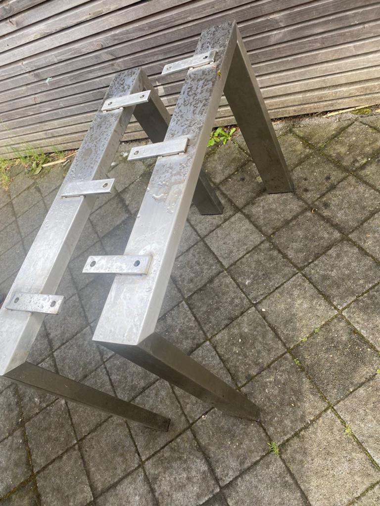RVS Tafelpoten - Ideaal voor Eettafel of Bureau, Ophalen of Verzenden, Gebruikt, Metaal, Tafelpoot