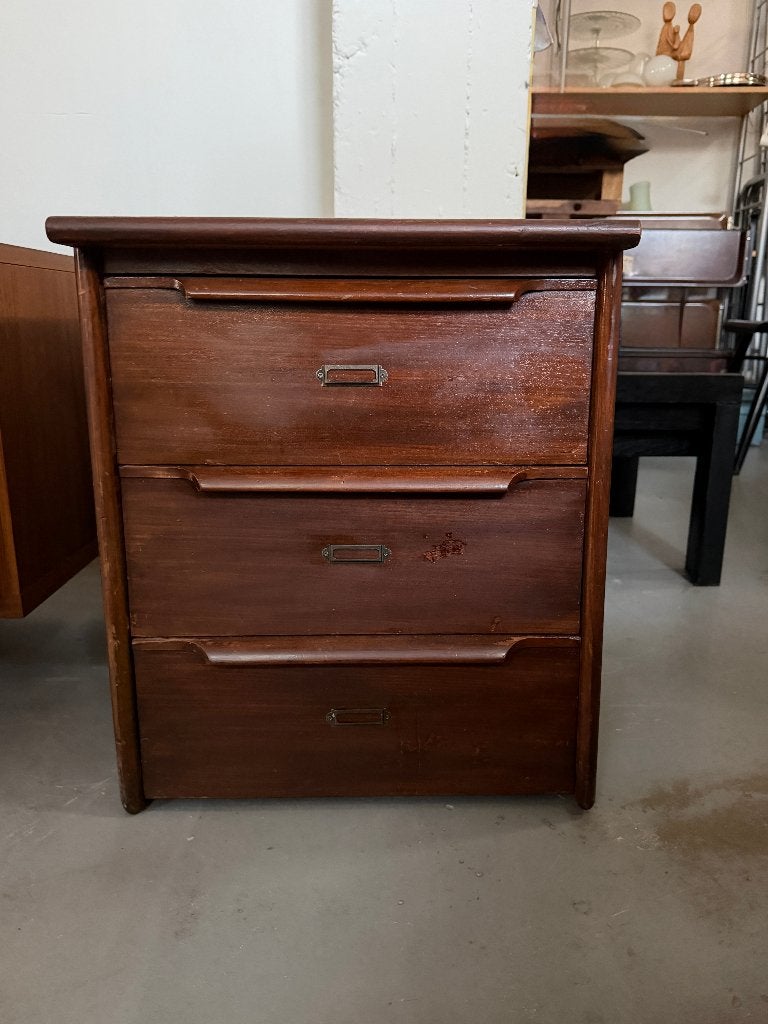 Vintage houten archiefkast, ladekast, dossierkast, Ophalen, Minder dan 50 cm, Gebruikt, I