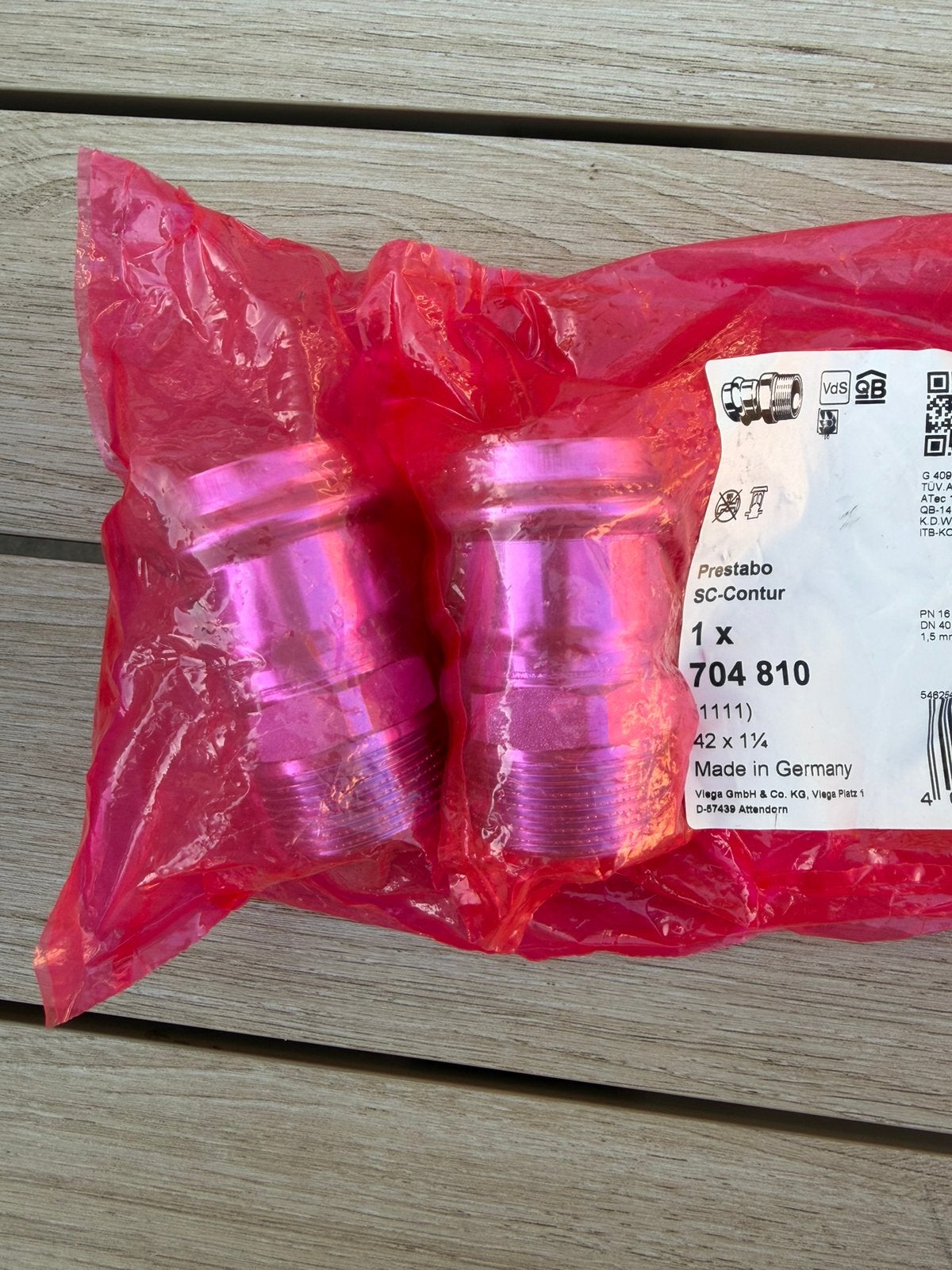 Viega Prestabo 42 x 1 1/4 puntstuk, Minder dan 30 cm, Overige typen, Nieuw, Minder dan 60 cm