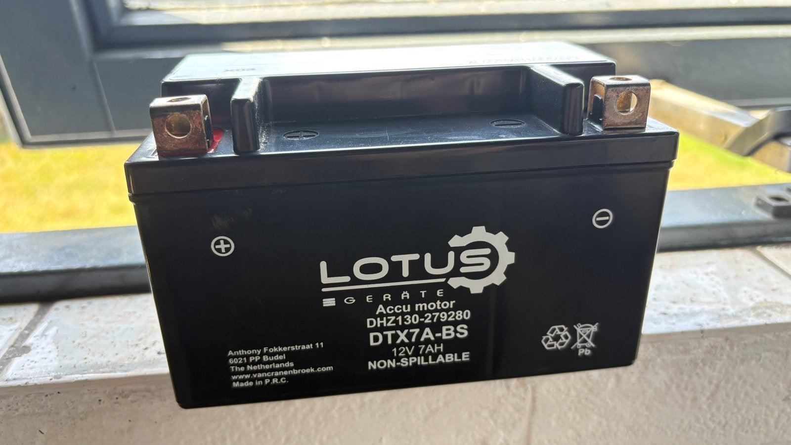 Oude scooter/motor accu DTX7A-BS 12V 7Ah, Ophalen, Gebruikt