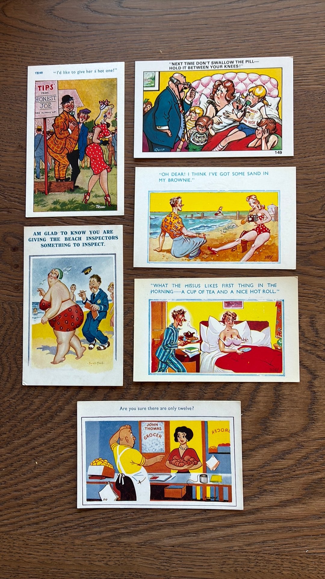 Humor. 6 kaarten., Verzamelen, Ansichtkaarten | Themakaarten, Ophalen of Verzenden, Ongelopen, Overige thema's