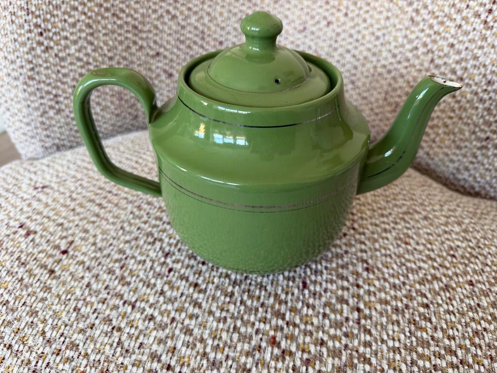 Groene emaille koffiepot, Antiek en Kunst, Antiek | Emaille, Ophalen of Verzenden