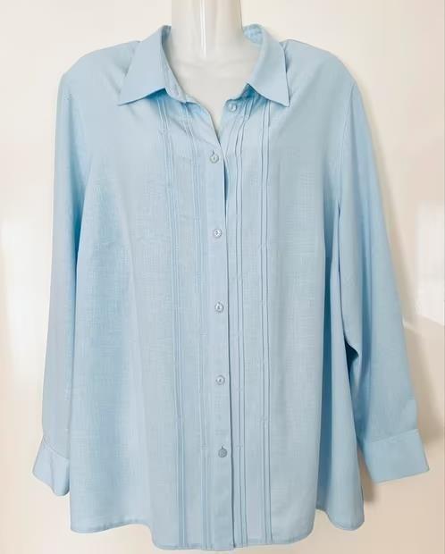 Erfo lichtblauwe blouse maat 48, Kleding | Dames, Blouses en Tunieken, Ophalen of Verzenden, Zo goed als nieuw, Maat 46/48 (XL) of groter