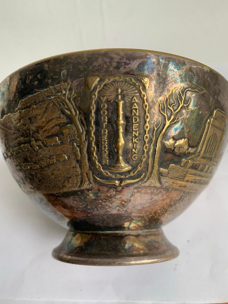 Voortrekker Aandenken 1838-1938 Zilver Verzilverd Zuid-Afrik, Verzamelen, Ophalen of Verzenden