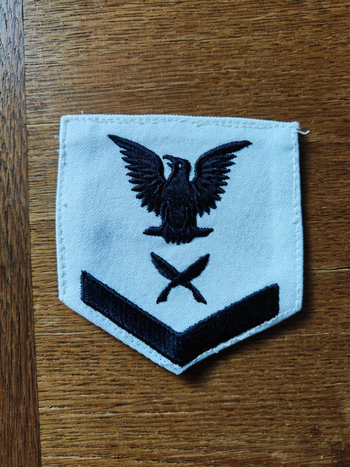 Navy rang patch wit 24, Ophalen of Verzenden, Marine, Amerika, Embleem of Badge