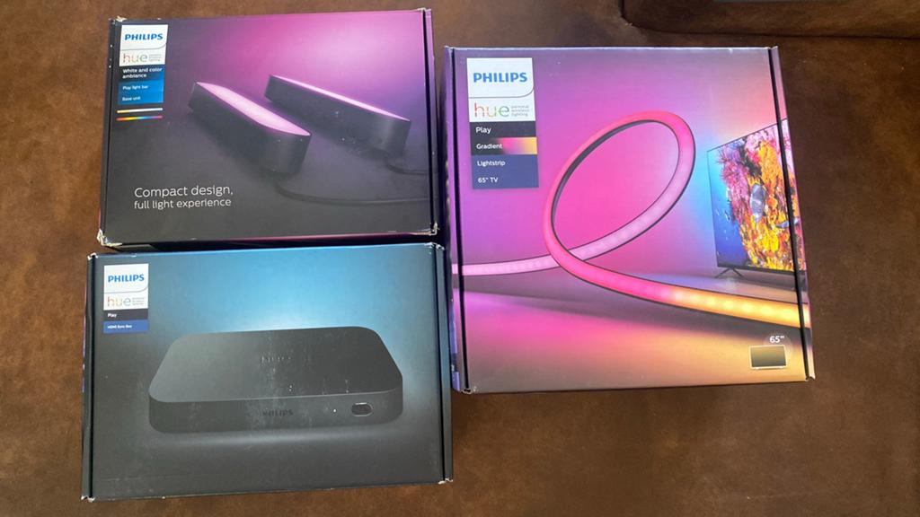 Philips Hue Play Set HDMI4k Sync Box,Gradient 65”,Light Bars, Ophalen of Verzenden, Zo goed als nieuw