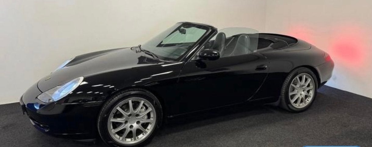 Porsche 911 3.4 Carrera 4 Cabriolet 2001 Zwart, Zwart, Cabriolet, 4 stoelen, Leder en Stof