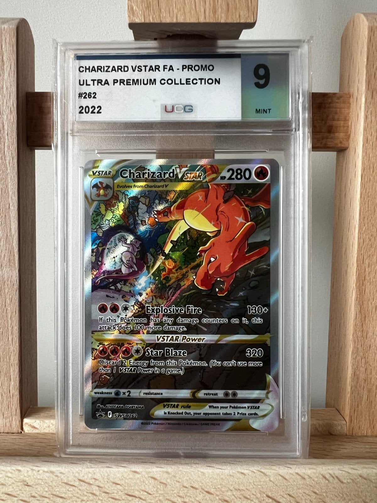 Charizard VSTAR FA Promo UCG 9 Mint Pokémon Kaart, Ophalen of Verzenden, Zo goed als nieuw, Losse kaart, Foil