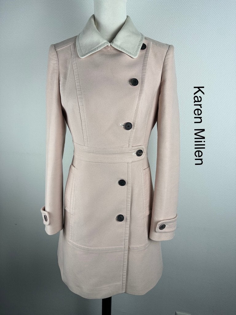 Karen Millen Trenchcoat  (mt: 38) D9/764, Maat 38/40 (M), Karen Millen, Zwart, Ophalen of Verzenden