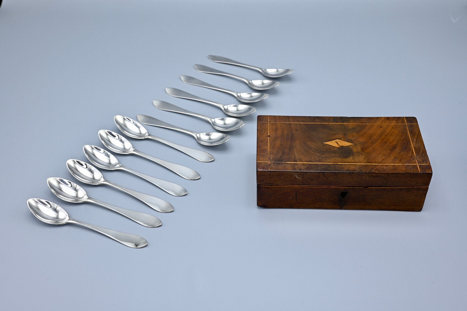 12 zilveren theelepels, 1e gehalte, Begeer, Ophalen of Verzenden, Zilver