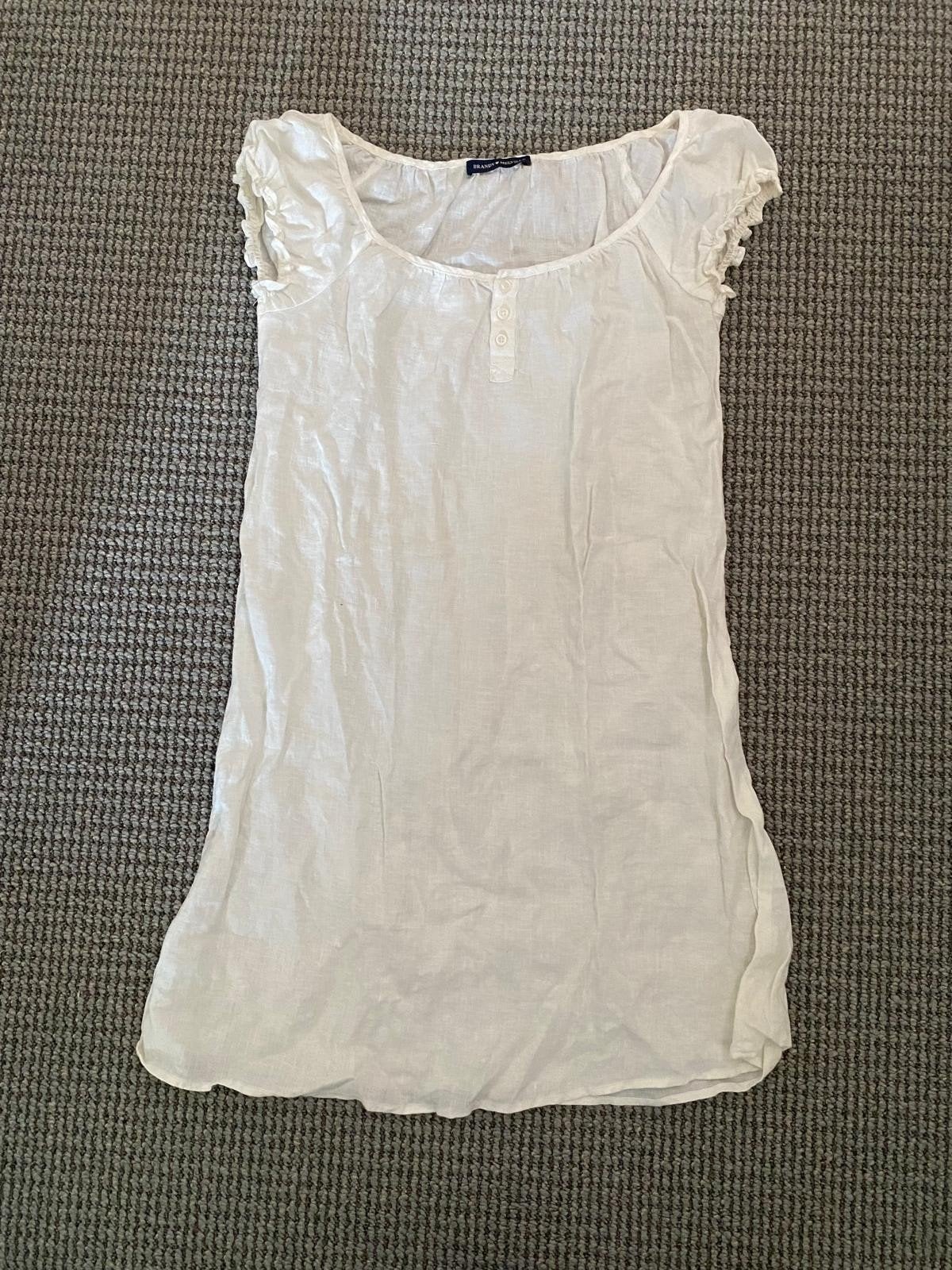 Brandy Melville witte mini-jurk - maat XS/S, Verzenden, Wit, Zo goed als nieuw, Maat 34 (XS) of kleiner