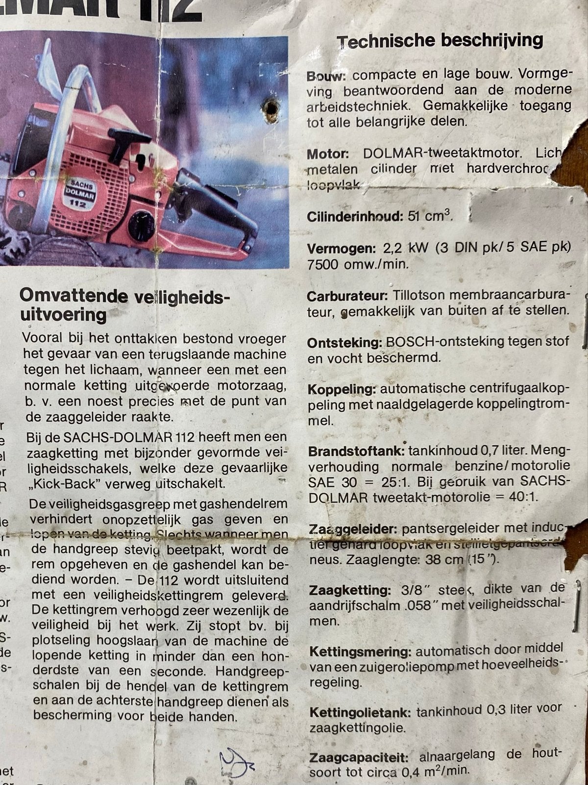 Sachs Dolmar 119 Kettingzaag - Krachtige Benzine Zaag, Ophalen, Gebruikt, Boomzaag