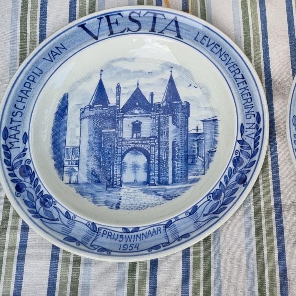 Vesta Delft Blauw bord, Antiek en Kunst, Antiek | Wandborden en Tegels, Ophalen of Verzenden
